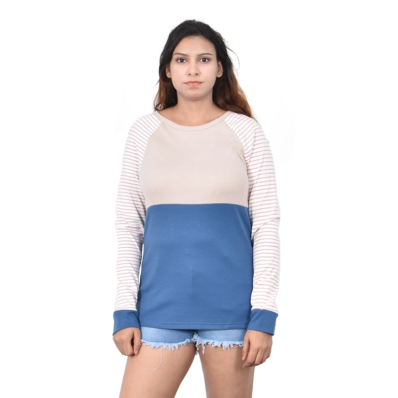 

Wholesale Women mid long T shirt Anti-pilling Casual Plain Long Sleeve T-Shirt