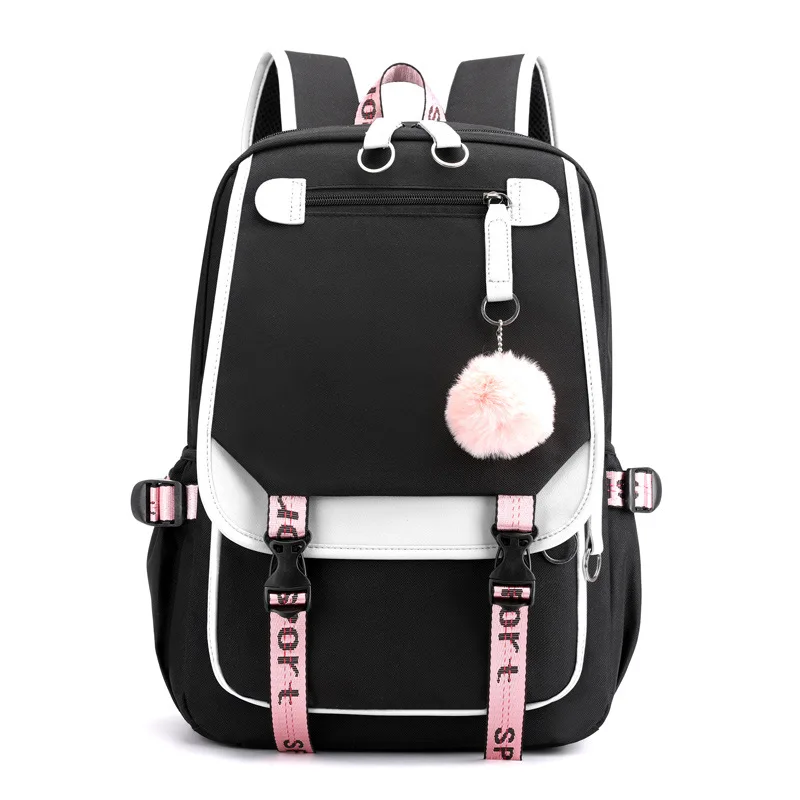 

popular products 2022 waterproof nylon ladies travel backpack usb charger fashion school laptop bag for girls