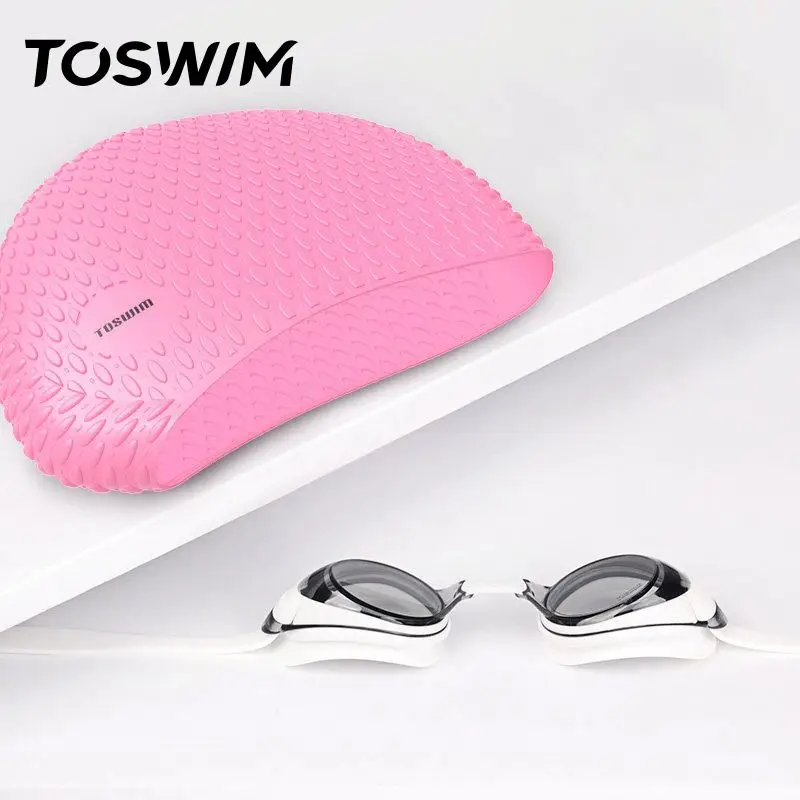 

High Quality Young Girls Long Hair Swim Cap Lady Silicone Women Swimming Caps