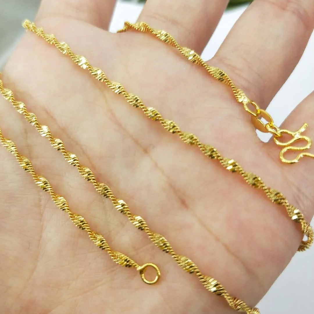 

JINPINHUI jewelry 2020 Customer cheapest Water ripple Necklace Link Chains 55cm long