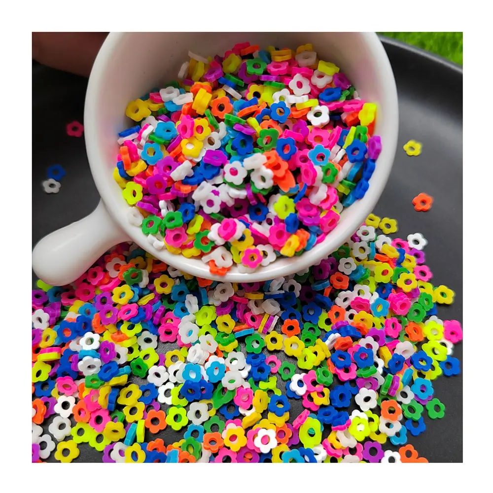 

5MM Colorful Flower Polymer Clay Sprinkles Mixed Hot Soft Clay Flower Confetti For Nail Art Party Decoration Scrapbooking DIY