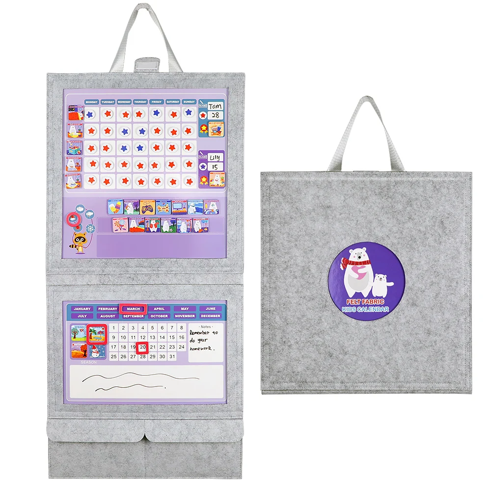 

Hot selling UCMD multi-function custom design for 2 kids with magnetic reward star behavior table, Purple