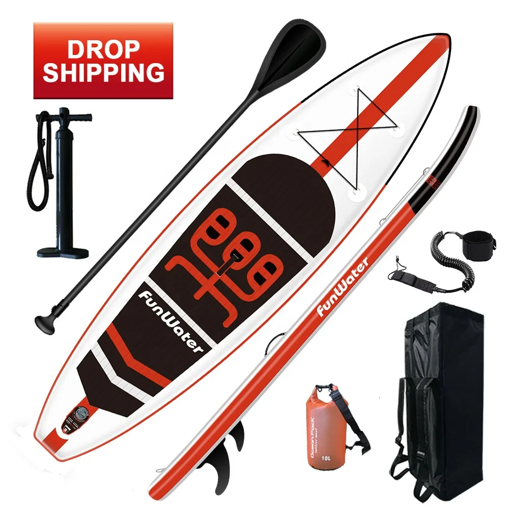 

FUNWATER Drop Shipping sup paddle board sales surfboard surf fishing stand up paddle board paddle isup paddleboard inflatable, Orange