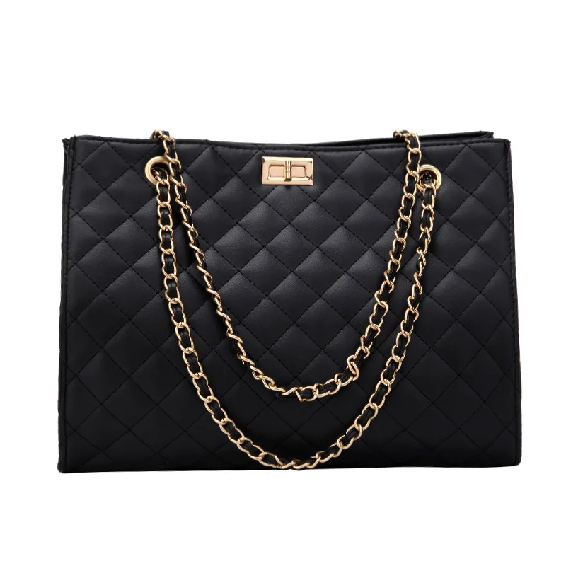

Diamond Lattice Quilted Handbags for Women Luxury 2021 Leather Tote Hand Bags Plaid Chain Shoulder Purse