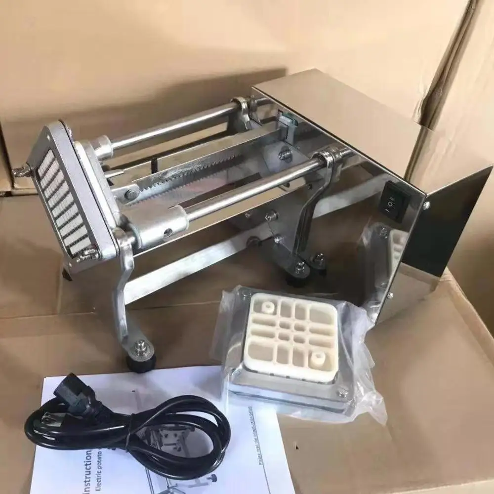 

2020 Automatic Potato Cutter Factory Direct Sales Free Spare Parts Electric French Fries Vegetable Fruit Onion TomatoCutter, Silver