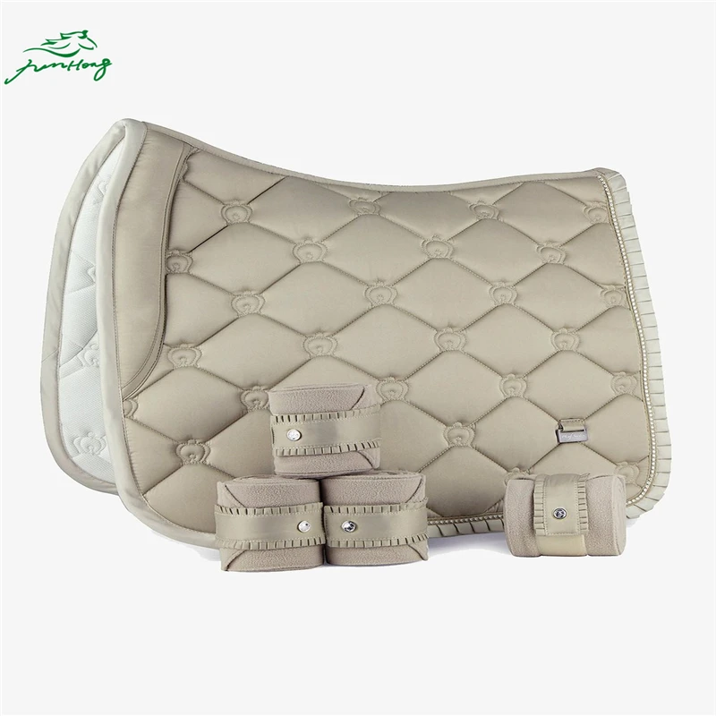 

Royal Square Quilted Cotton Comfort English Horse Riding Saddle Pad Set Bandage, Custom color