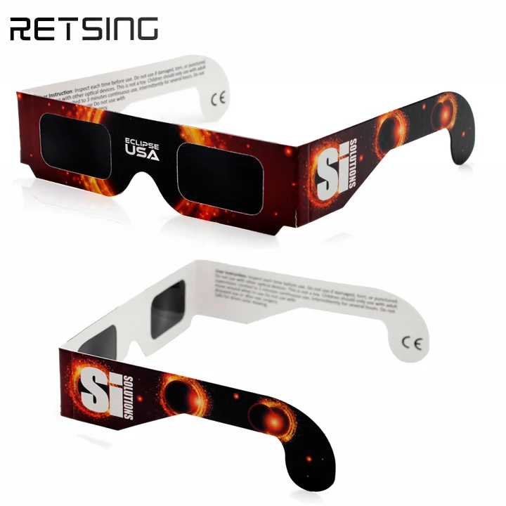 
Disposable Paper Solar Eclipse Glasses ISO for Viewing Chile Eclipse 