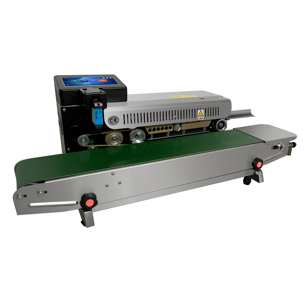 

All-in one machine Automatic Continuous Band Sealer Sealing Machine With Date Code Printing