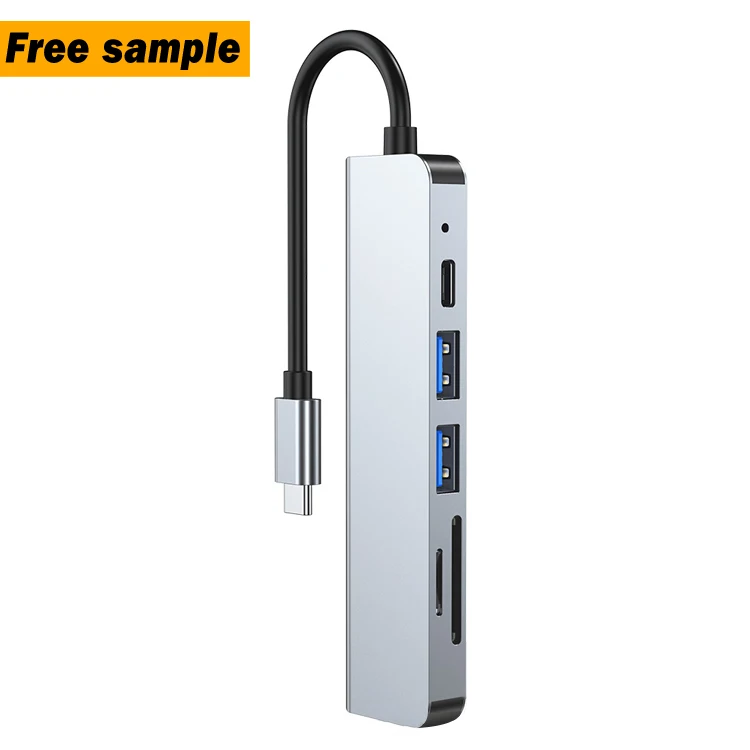 

Best selling usb 3.0 card reader suitable hdmi port usb c type c hub 6 in 1 docking station for Apple computers