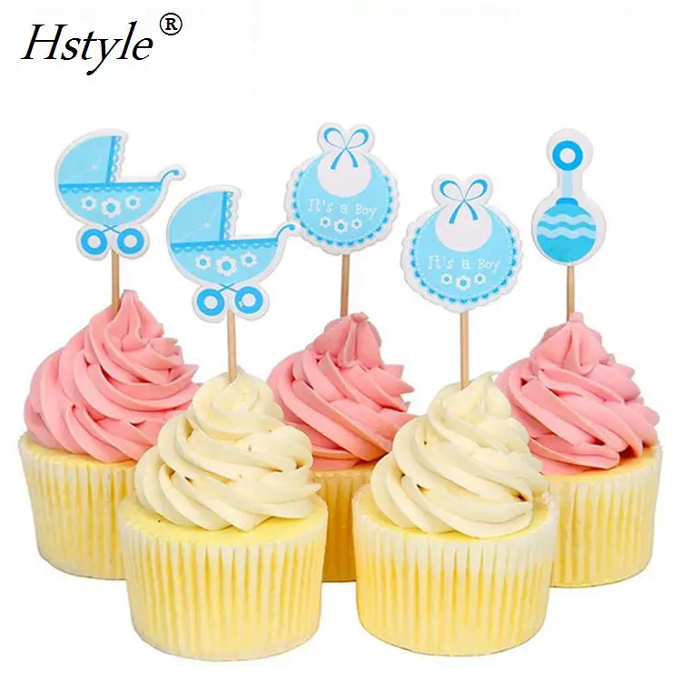 

18 Cupcake Toppers For Baby Shower It's A Girl Kids Party Cake Decorations Pink