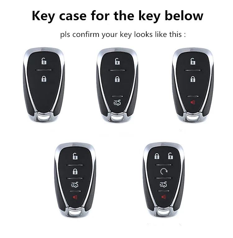 Nonesuper Soft TPU Carbon Fiber Key fob Cover for Chevrolet Camaro Cruze Equinox Malibu 2 3 4 5 Buttons Key Cover Key case Compatible Smart Remote Control Key Holder. 