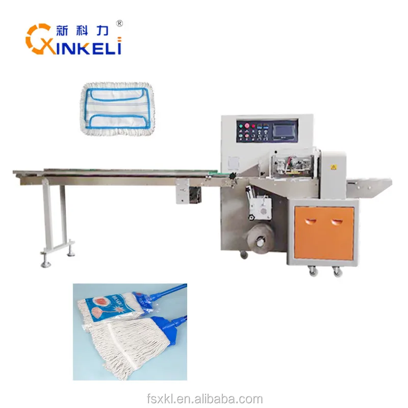 cotton mop head auto  flowpack wrapping machine
