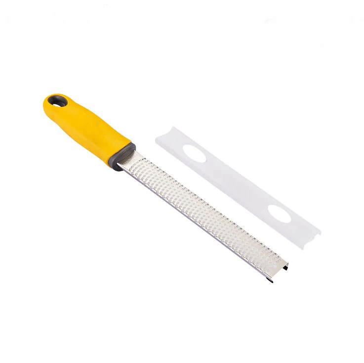 

High Quality Kitchen Lemon Zester & Cheese Grater Stainless Steel Cheese Grater Zester With Plastic Handle, Black;green;yellow;red