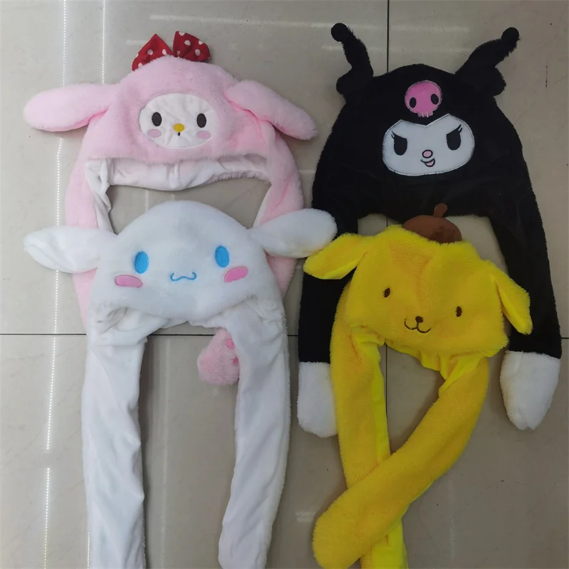 

New Arrival Cute Rabbit Ears Hat Plush Move Airbag Magnet Hat Plush Gift Led Movable Light Warm Winter Hats