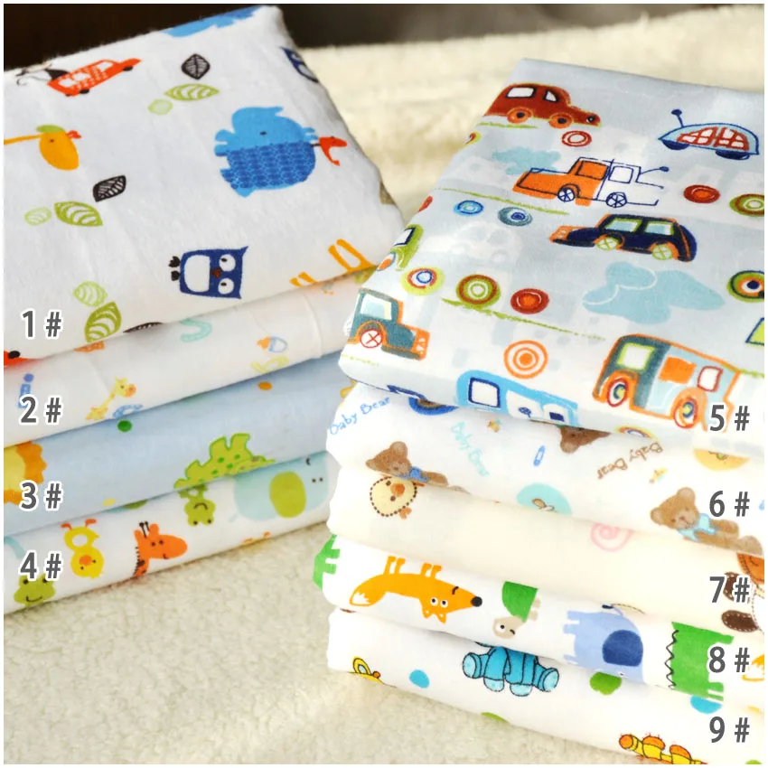 Wholesale 100% Cotton Flannel Printed Muslin Fabric Baby Bedding Fabric ...