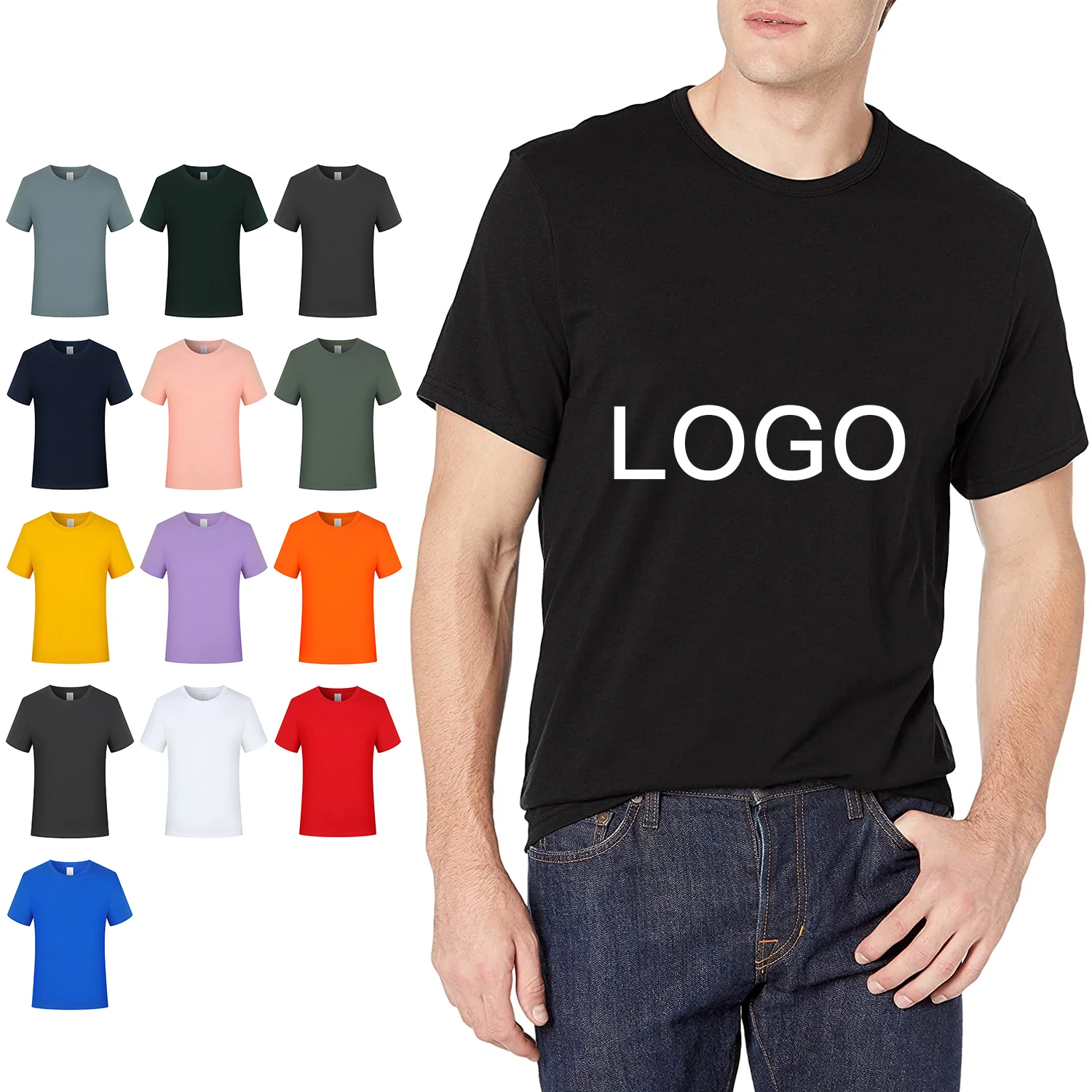 

T-shirt custom printed logo cotton short-sleeved white body shirt men's work clothes cultural advertising shirt custom, As shown