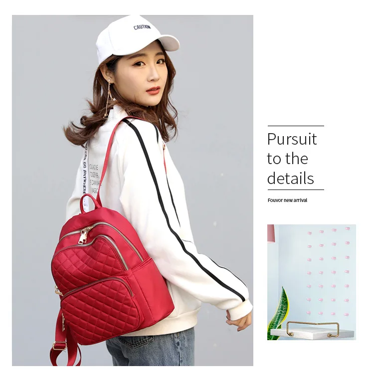 Trending Modern Leisure Simple Solid Color Lady Women Backpack Bag for College