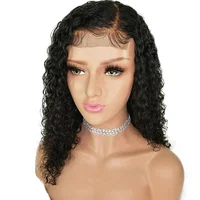 

Natural Black Long Kinky Curly Lace Front Synthetic Wig For Black Women