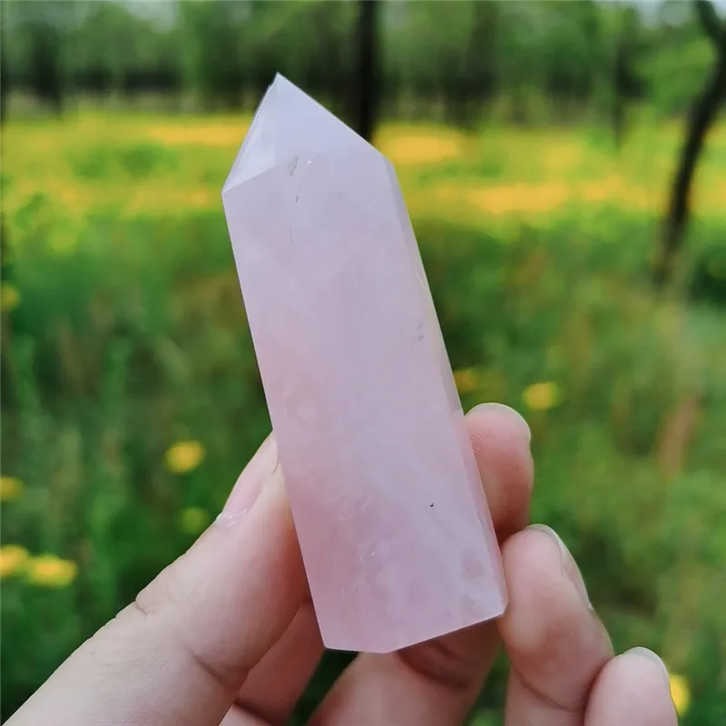 

Natural crystal jade healing crystal stone rose quartz tower crystal point for home decoration