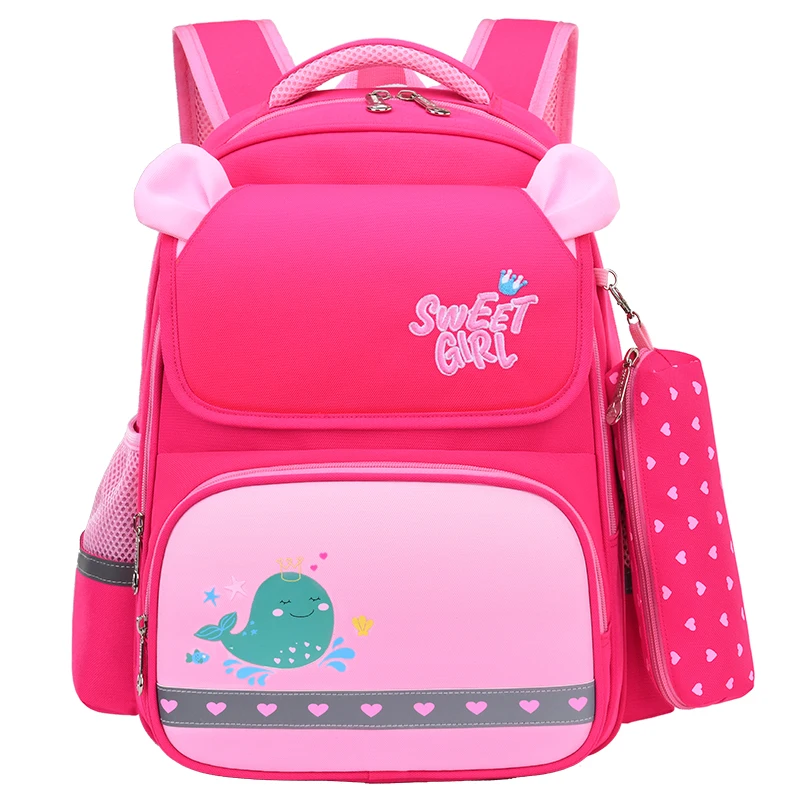 

2021 New School School Bag School Life Schoolbag Kids Backpack Weight Reduction Light Super Light Weight Protection Ridge Daily