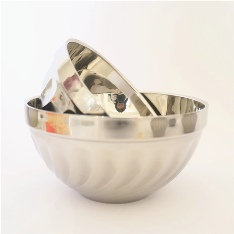 

Kithchen Metal Bowl Double Walled Serving Soup Bowl Stainelss Steel Rice Bowl