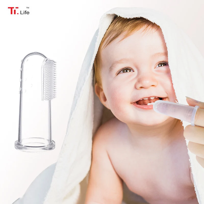 

High Quality Babies Dental Finger Teeth Brush Silicone Baby Toothbrush, Transparent