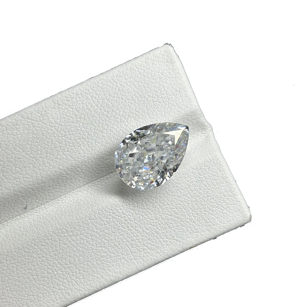 HQ GEMS Ice Crushed Cut Pear Shape White D VVS1 Lab Grown Moissanite Pendant Jewelry Diamond