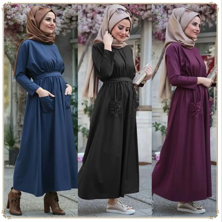 

Muslim Fashion Hijab Dress Caftan Islam Clothing Dresses For Women Vestidos Robe Musulman The Mode, As shown