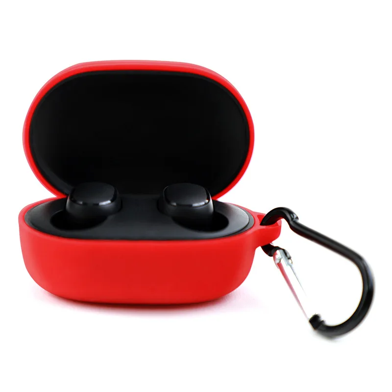 

For Xiaomi AirDots S Headphone Case Liquid Silicone Cover for Redmi AirDots S Mi earbuds Colorful case with hook, Multi colors