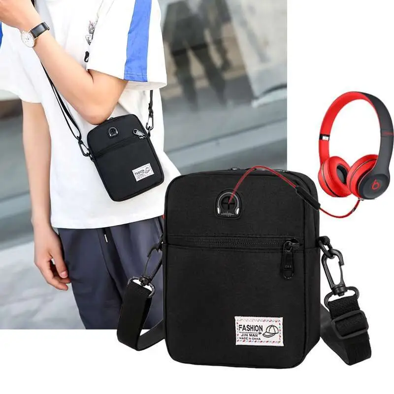 

Waterproof Outdoor Travel Sport Messenger Waist Belt Bag Unisex Crossbody Bag Pouch Mini Sling Shoulder Bag With Headphone Hole, Customize