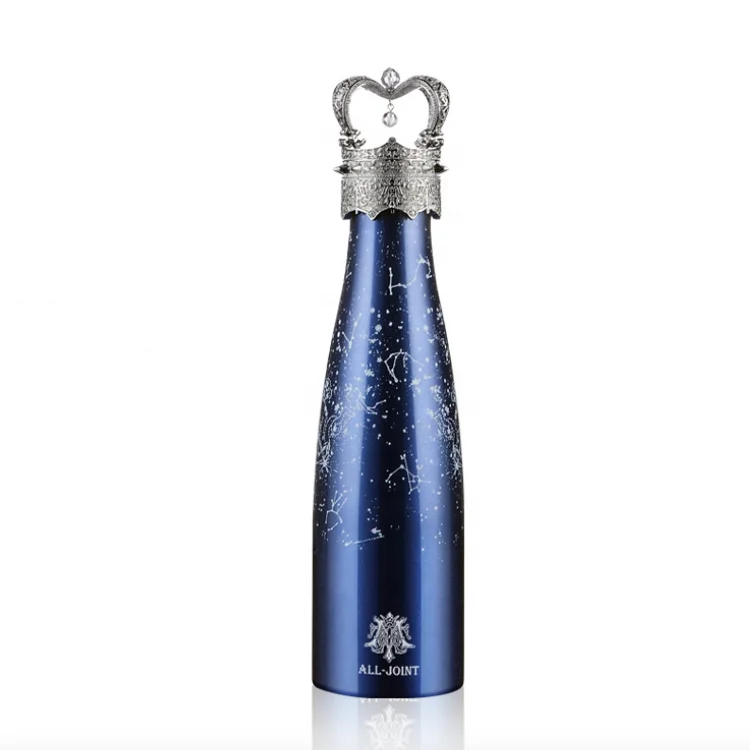 

Custom Women's Gift 500ML Cola Shape Tumbler Flask Vacuum Insulated Stainless Steel Water Bottle Cup with Crown Lid, Stainless steel color/customized color