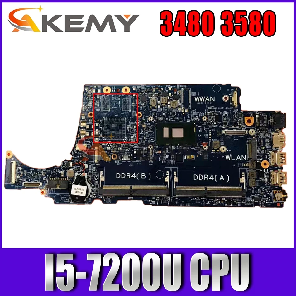 

For DELL Latitude 3480 3580 Laptop motherboard SR342 I5-7200U CPU 16852-1 CN-02V63C 02V63C 2V63C Tested 100% work