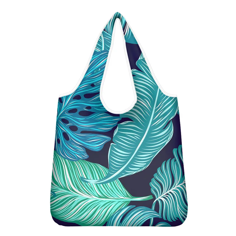 

Palm Trees Tropical Custom Polyester Eco Friendly Grocery Shopping Bag Reusable