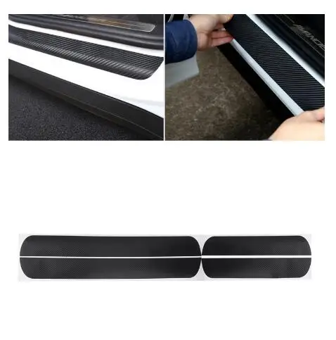 

4 Pcs Car Door Scuff Sill Plates Step Plate Protector Carbon Sticker For Ford Fiesta 2009-2017