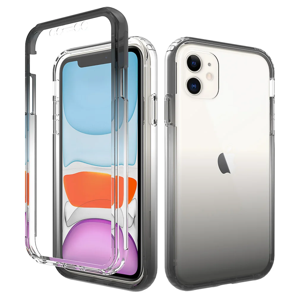 

Colorful Full Body Gradient Series for iPhone 11 Case, Clear TPU silicone phone case