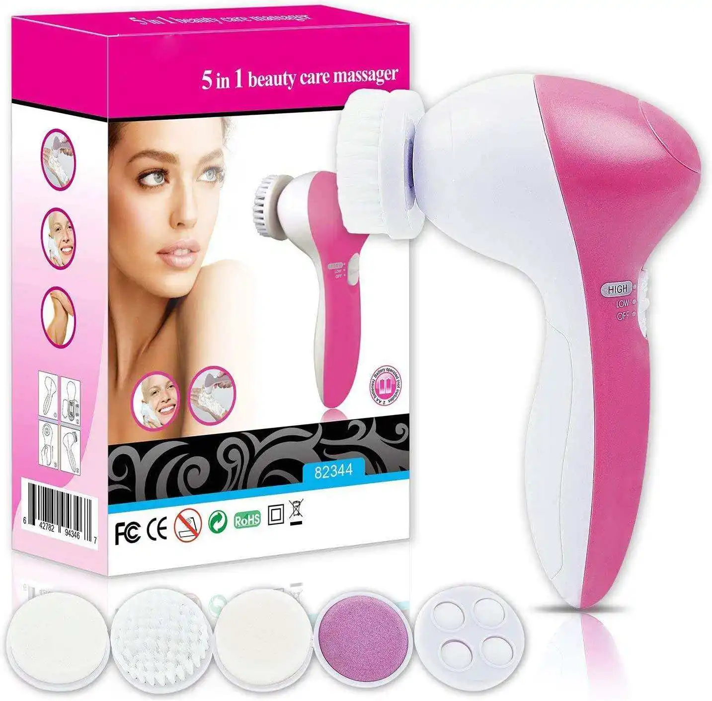 

Facial SPA Facial cleanser electric two-way rotating heart motor cleansing brush Rechargeable Cleaning massage face use