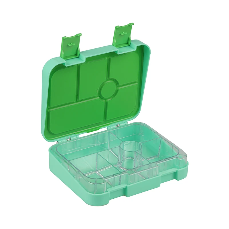 

Hot selling popular Amazon item kids 6 compartment bento lunch box, Green