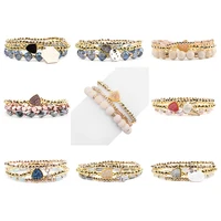 

Natural Druzy Charm Bracelets Boho Matte Glass Rose Gold Crystal Bracelet Lady