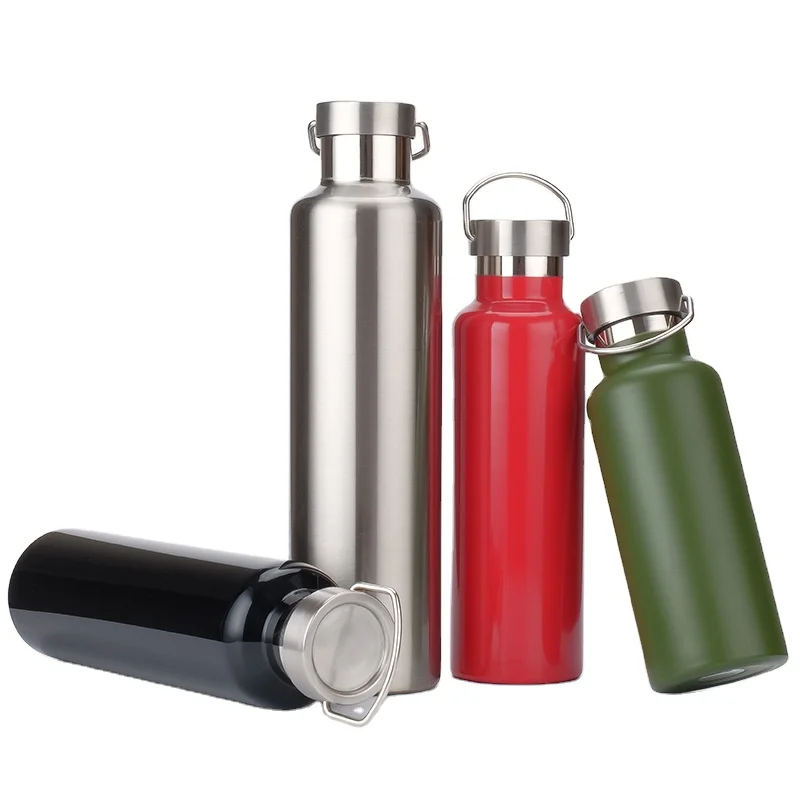 

MIKENDA eco friendly vacuum double wall stainless steel insulated sport water bottles, Black, white, green and custom color