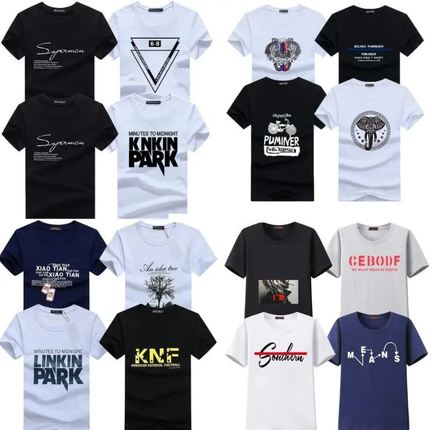 Men's Plus Size Summer Casual Comfort Cotton T-Shirt Latest Design Print Short Sleeve Apparel Stock