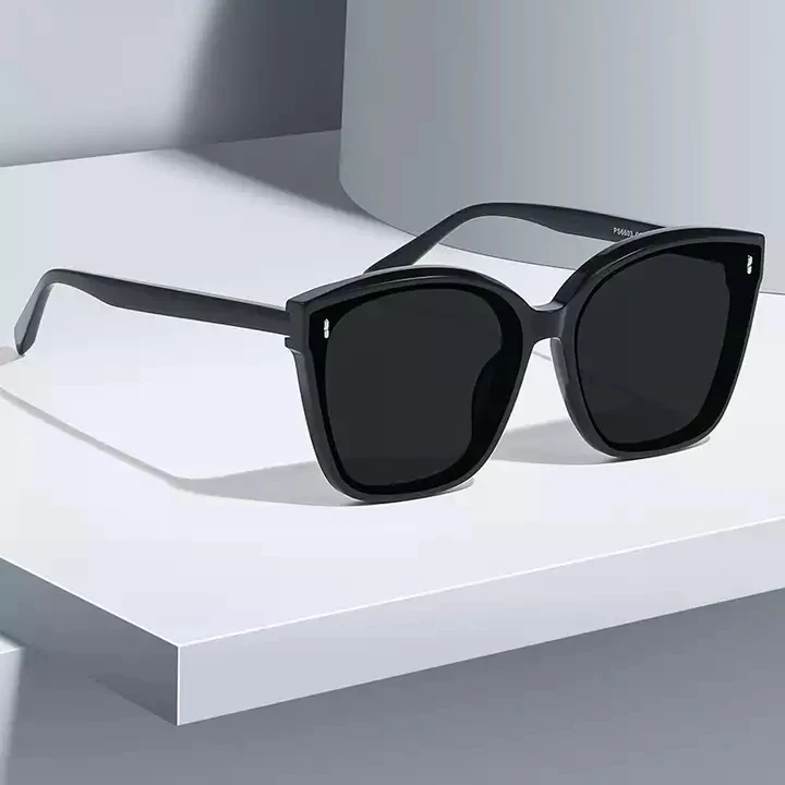 Wholesale Cat Eye Shape Vintage Retro Unisex Fashion Unisex UV400 square Polarized Acetate Sunglasses