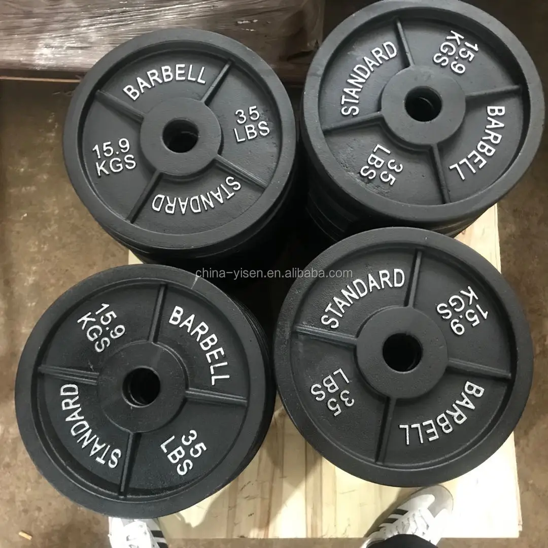 Fitness Body Building Weight Lifting Standard Olimpic Weight Plate Sets Grip Weight Plates 1.25