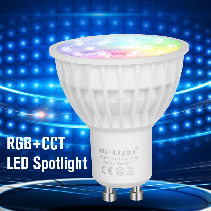 Smart WiFi Remote controllable RGB CCT dual white 4W GU10 spotlight for lighting fixture as wall light garden light downlight