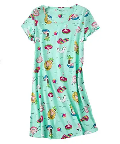 

QuanZan Custom Amazon Top Night Dress Women t Sleepshirts Short-sleeves Nightie Nightdress SleepwearPlus Size Cartoon Nightgown