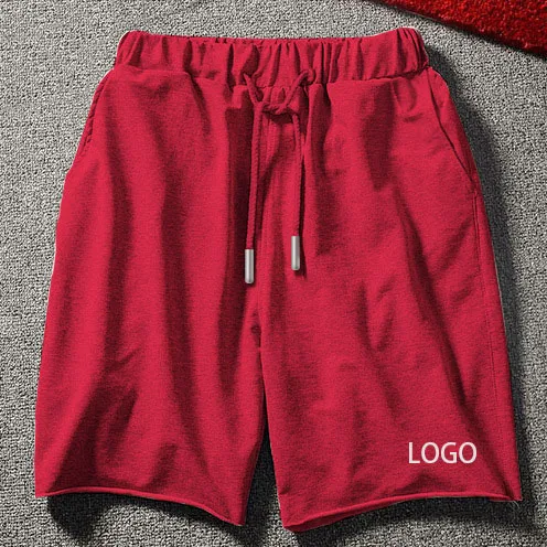 

Customized Logo Wholesale Mens Solid Color beach shorts running sports shorts men cotton breathable casual male swim trunks