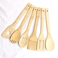 

Bamboo Spoon Spatula 6 Styles Portable Wooden Utensil Kitchen Cooking Turners Slotted Mixing Holder Shovels