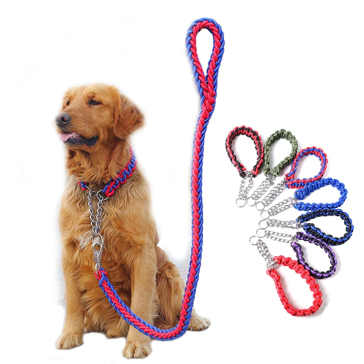 

Custom Pantone Color Handmade Paracord Dog Leash Chain, Silver,gold,orange,yellow