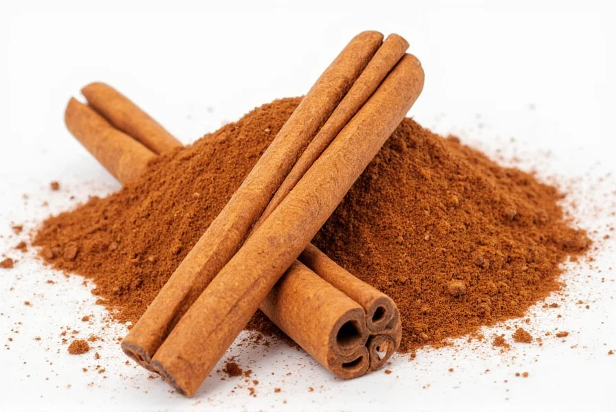 Close-up comparison of Ceylon cinnamon quills versus Saigon cinnamon bark showing the delicate layered structure of Ceylon versus the thick single-layered Saigon bark