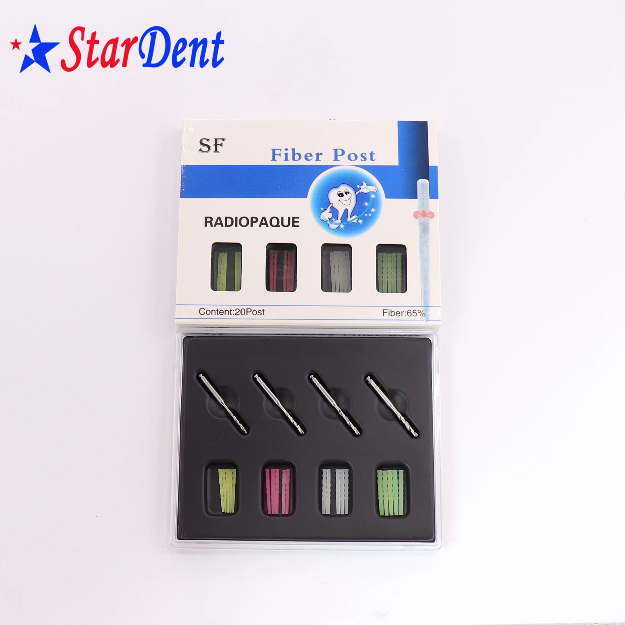 Dental Fiber Post Resin Threaded Glass High Intensity + 4 Drills - Unbranded Kit