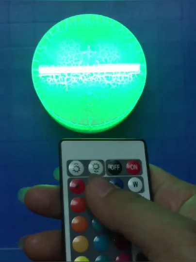 
white black crackly lame base 3D LED Night Light remote control the colorful ABS 7 Color Changing round base 3d led lamps base 